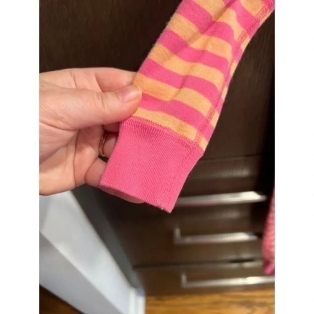 Hanna Andersson stripe pink sleepers size 90‎ 3